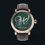 Elegant av första Personligen Emerald Monogram Armbandsur<br><div class="desc">Enkel anpassningsbar i snyggt,  inledande monogram i modern typografi. anpassningsbar av perfekt med personlig beröring</div>