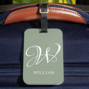 Elegant av första Personligen Emerald Monogram Bagagebricka