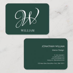 Elegant av första Personligen Emerald Monogram Visitkort