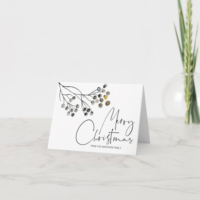 Elegant av god jul Holiday Greetings Kort (Framsida)