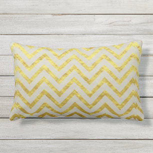 Elegant av Grått- av Chevron Gold Foil Royal Glit Lumbarkudde