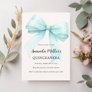 Elegant av grönt av buskkräm Quinceanera Inbjudningar