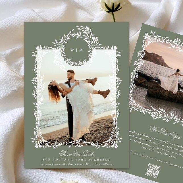 Elegant av Grönt för andningsmonogram - sädesbild  Spara Datumet (Skapare uppladdad)