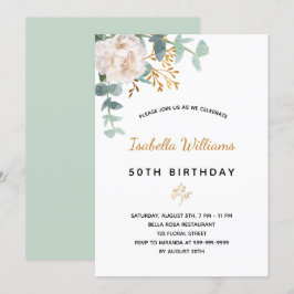 Elegant av grönten Eucalyptus guld blommigt Inbjudningar