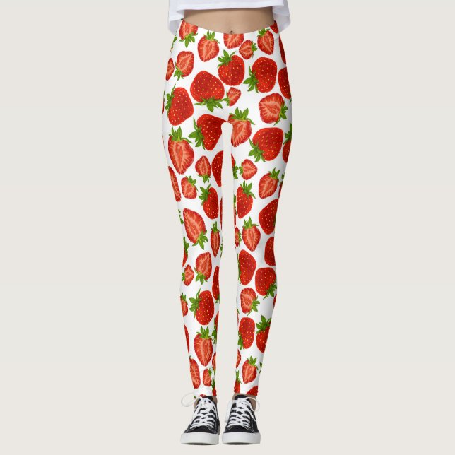 Elegant av jordgubbar Red Berry Leggings Yoga Byxo (Framsida)