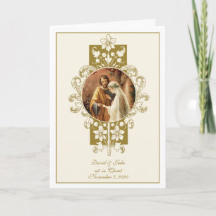 Elegant av katolsk Religiösa, Golden Bröllop inbju Inbjudan