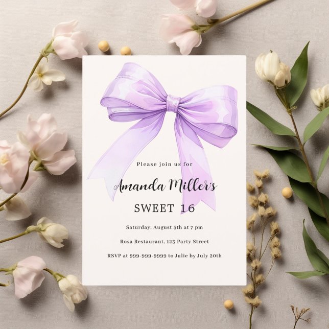 Elegant av lavender-buskgrädde, sötad 16 inbjudningar (Skapare uppladdad)