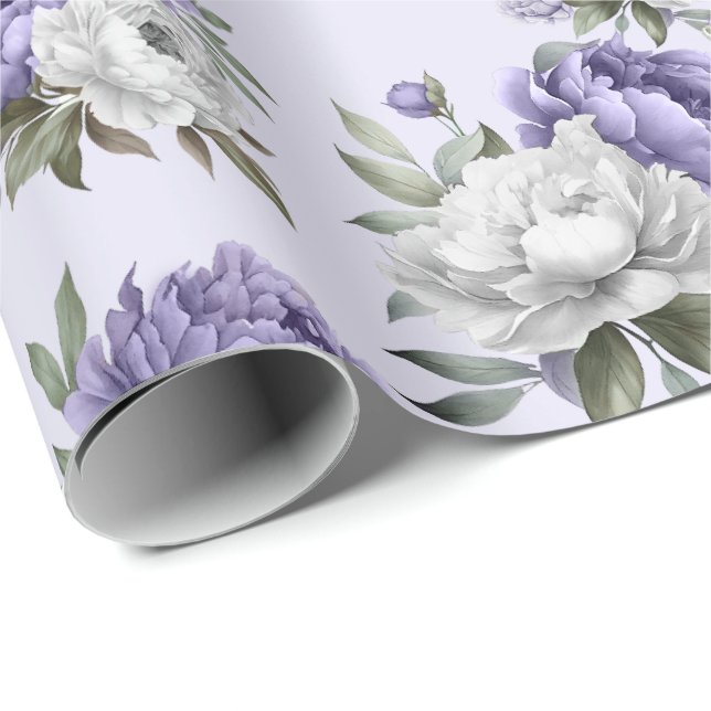 Elegant av Lavender violet blommigt- som omsluter  Presentpapper (Rullad Hörn)