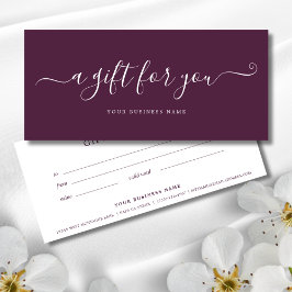 Elegant av lila Business Gift Certificate Enkel