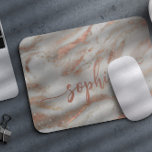 Elegant av marble ro namn musmatta<br><div class="desc">Den moderna chic glam grått-marmor för glam-ro-glam med glittery gräns mousad med trendigets kalligrafi-skript personlig namn.             Kan vara en perfekt- eller julklapp för henne,  Söt 16,  studenten i skolan eller julklapp.</div>