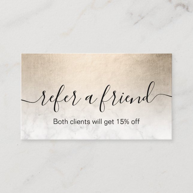 Elegant av marmelsmakeup-artist av guld rabattkort (Framsida)