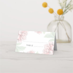 Elegant av mjuk Rosa Blommigt Vit trädgårdsbröllop Placeringskort