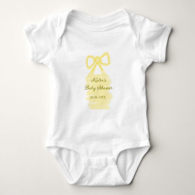Elegant av modern babydusch-gult för vattenfärg t shirt (Framsida)