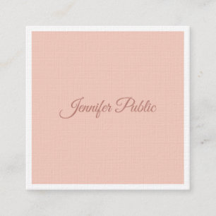 Elegant av Modern handskriftsmall Premium Linen Fyrkantigt Visitkort
