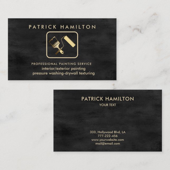 Elegant av modern professionell för husmålning visitkort (Fram/baksida)