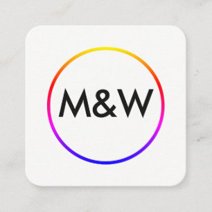 Elegant av monogram Professionell (regnbåge) Fyrkantigt Visitkort