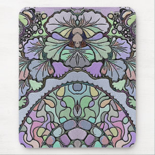 Elegant av mosaik lila pansy blommigt vintage musmatta