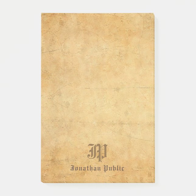 Elegant av nostalgik-mall - Kalligrafi - monogram Post-it Block (Framsida)