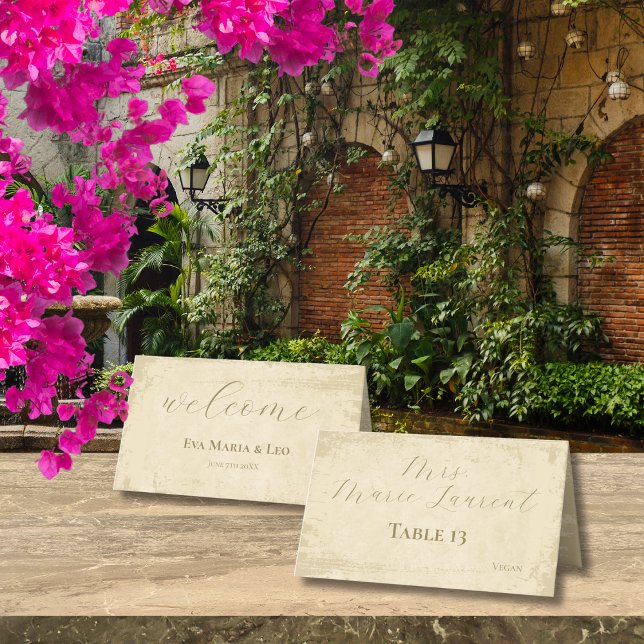 Elegant av Personlig av benvit runge Kant Placeringskort (Skapare uppladdad)