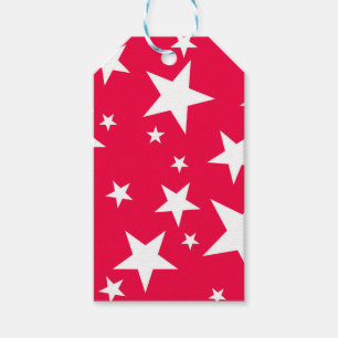 Elegant av Red White Stars-julmall Presentetikett