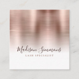 Elegant av  Ro Guld Brushed Metall Monogram Fyrkantigt Visitkort