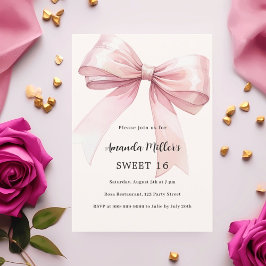 elegant av rosa bockkräm SVEET 16 lyx Inbjudningar