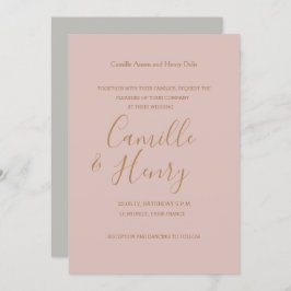 Elegant av  rosa grått guld moderna bröllop inbjudningar
