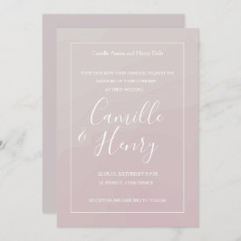 Elegant av  rosa grått vattenfärg bröllop inbjudningar