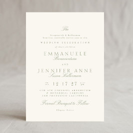 Elegant av  Sage Grönt Calligraphy Forme Bröllop Inbjudningar