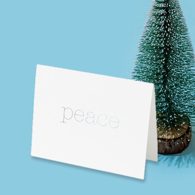 elegant av skrivmaskin-text är helt enkelt minimal folierat kort (A simple message of peace. Folded card in real foil.)