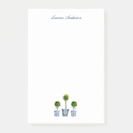 Elegant av topp i blått och vitt post-it block