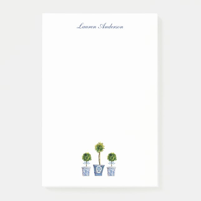 Elegant av topp i blått och vitt post-it block (Framsida)