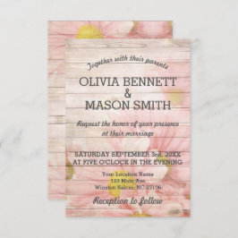 Elegant av träblomma, texturerat Bröllop-kort Inbjudningar