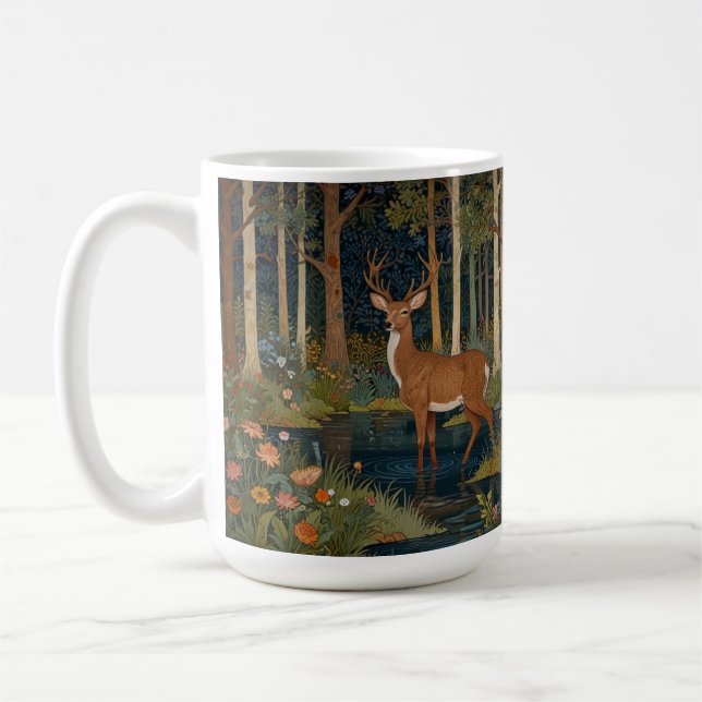 Elegant av träd-skog,  hjort kaffemugg (Vänster)