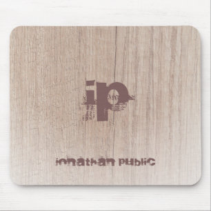 Elegant av Trendiget Tryckt textmonogram Wood Musmatta