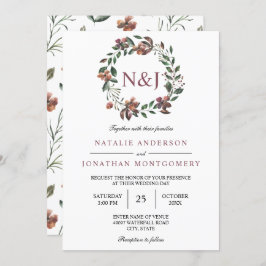 elegant av vattenfärgsblommor, blommigt, andningsb inbjudningar