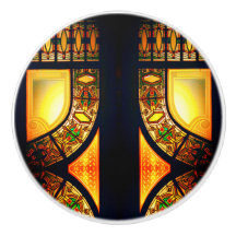 Elegant av Victorian nedfläckad glass door