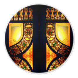 Elegant av Victorian nedfläckad glass door Knopp