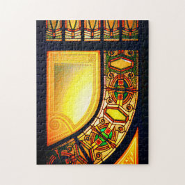 Elegant av Victorian nedfläckad glass door Pussel