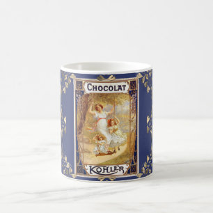Elegant av viktoriansk chokladkakaoetikett kaffemugg