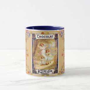 Elegant av viktoriansk chokladkakaoetikett mugg