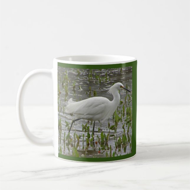 Elegant av vita fotopatens natur, tema , fågelskyd kaffemugg (Vänster)