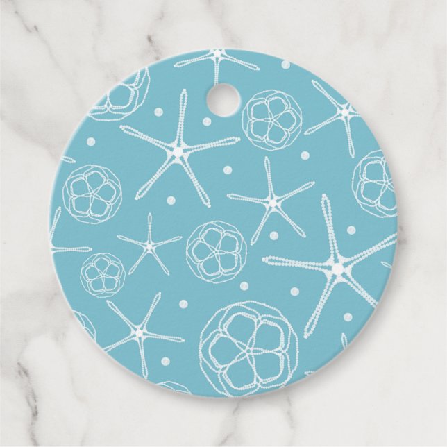 Elegant av vitpelarsten Starfish Bröllop Möhippa Gåvor Etiketter (Framsida)