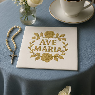 Elegant Ave Maria Guld Ro katolik Pappersservett