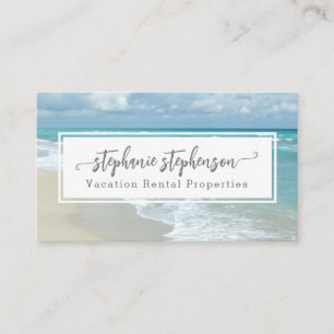 Elegant Avslappnande Strand Spa Resa Semester Visitkort