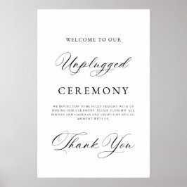 Elegant Avstängd Bröllopsceremoni-skylt | Modern  Poster