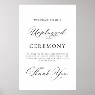 Elegant Avstängd Bröllopsceremoni-skylt Modern Poster