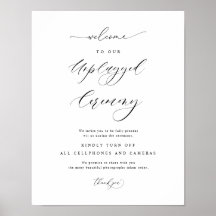 Elegant Avstängd Ceremoni Vertikal Bröllopsskylt
