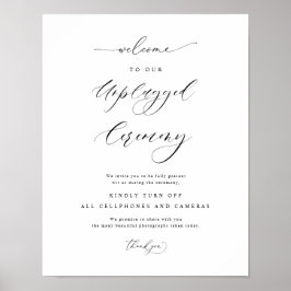 Elegant Avstängd Ceremoni Vertikal Bröllopsskylt Poster