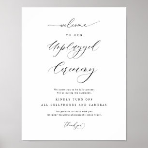 Elegant Avstängd Ceremoni Vertikal Bröllopsskylt Poster